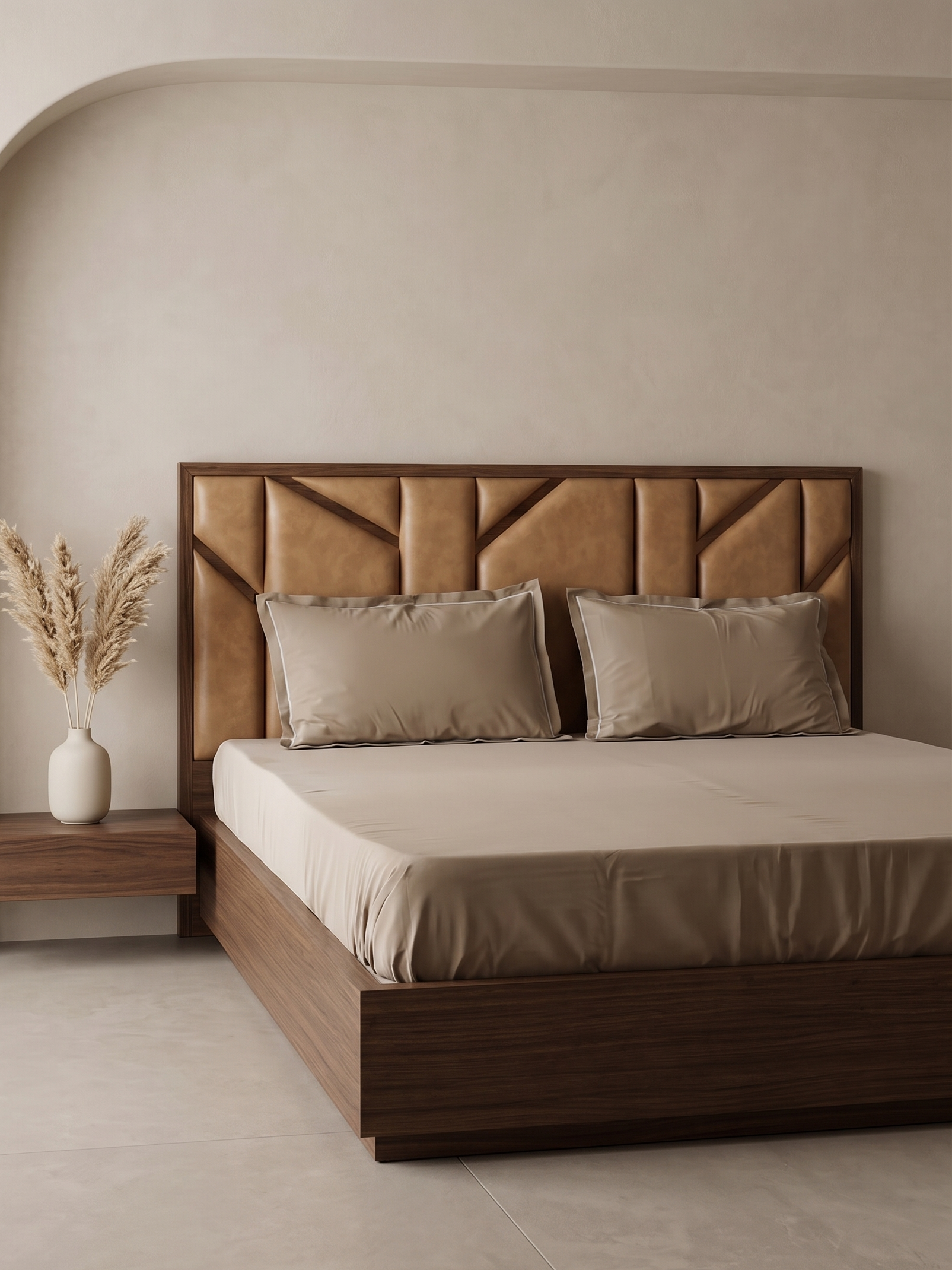 Luxury Beige Solid Bedsheet Set with 2 Pillow Covers – Soft Elegant Bedding for Bedroom