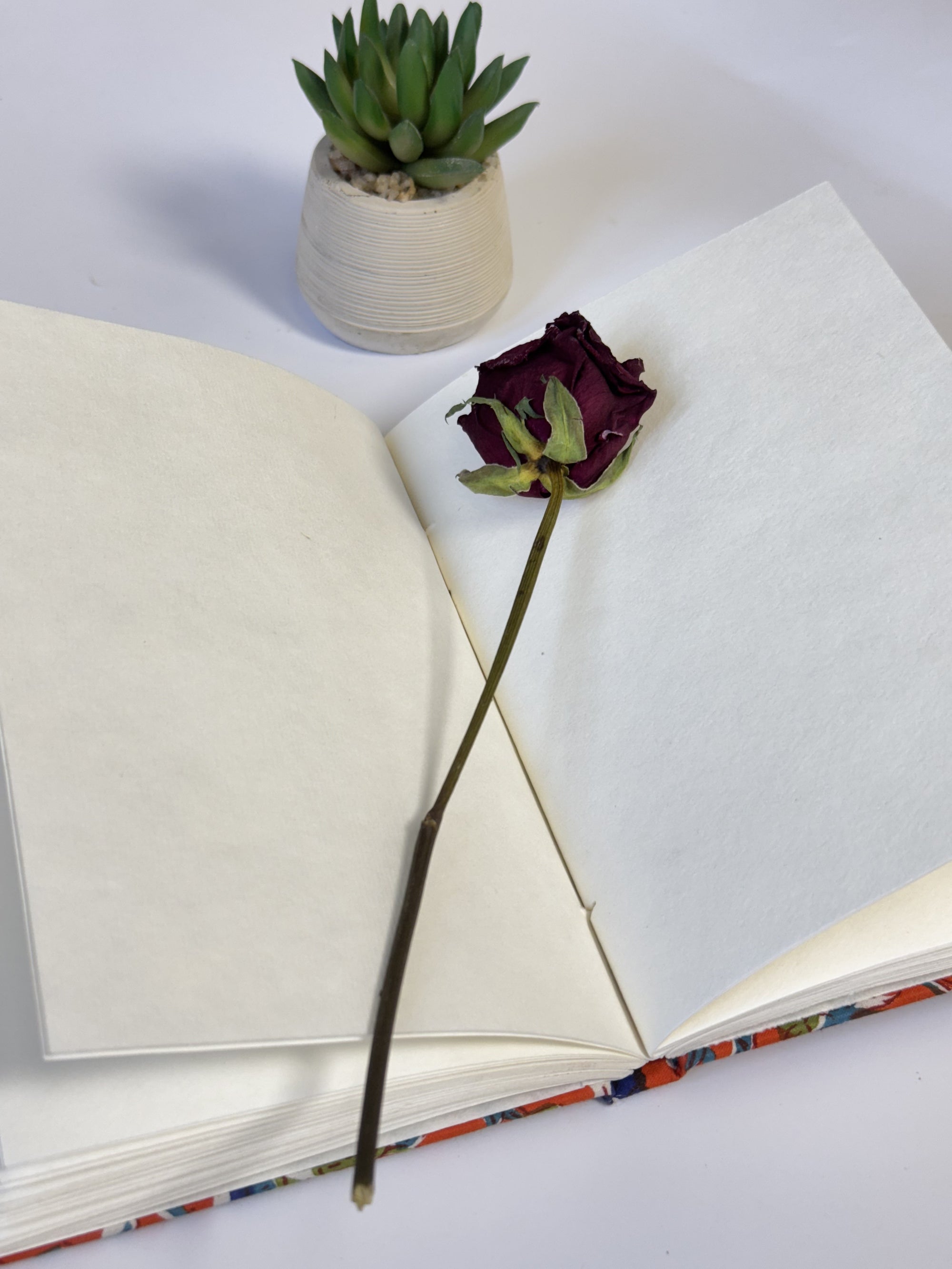 Orange Floral Handmade Cotton Fabric Cover Diary – Eco-Friendly Handmade Paper Notebook Journal - FaagHomes