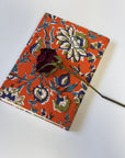 Orange Floral Handmade Cotton Fabric Cover Diary – Eco-Friendly Handmade Paper Notebook Journal - FaagHomes