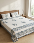 Neel Virasat King Size Bed Sheet And Two Pillow Covers 100X108 Inches - FaagHomes