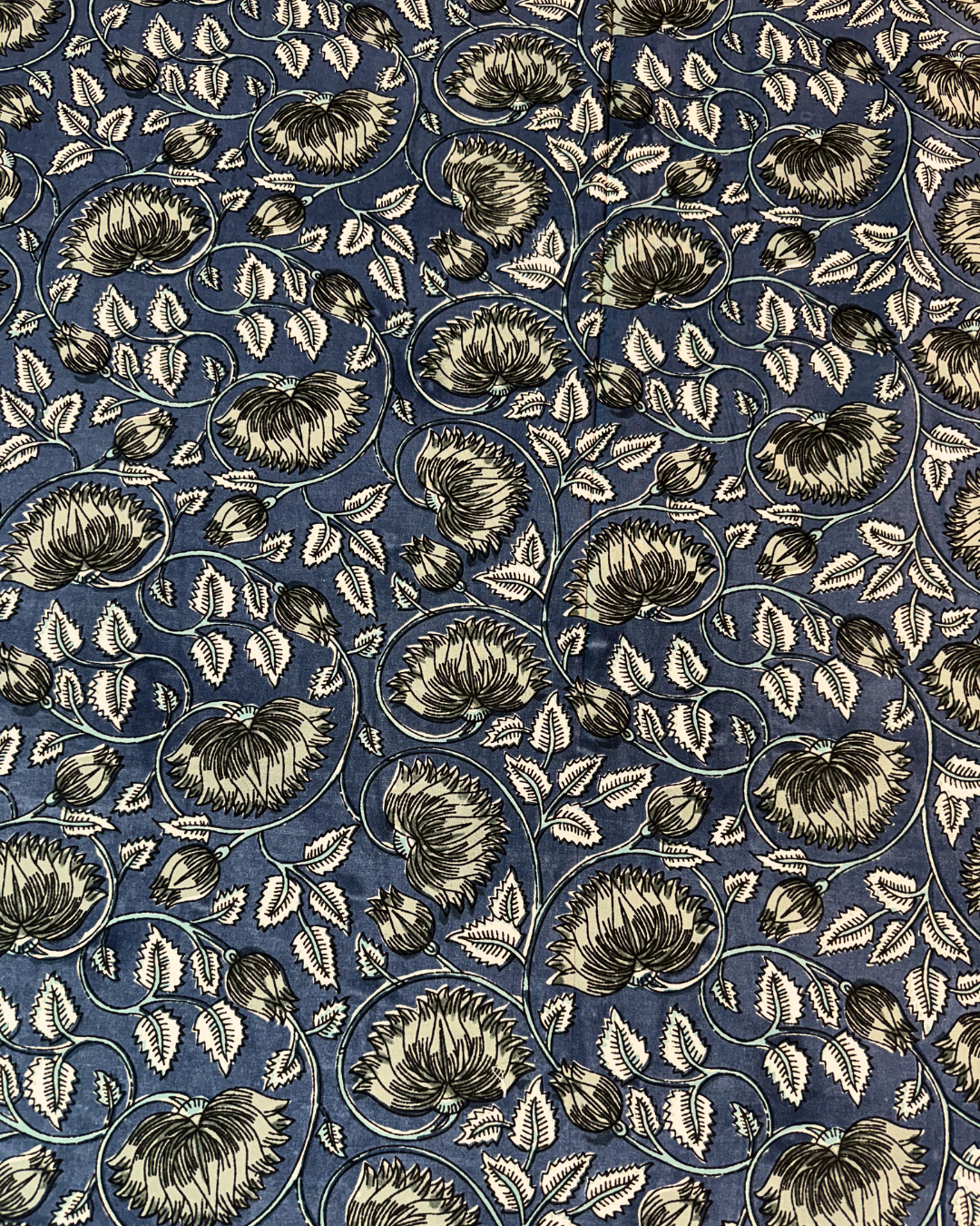 Premium Cotton Floral Print Double Bedsheet with 2 Pillow Covers – Elegant Blue Handblock Style Bed Sheet Set for Queen &amp; King Size Beds - FaagHomes