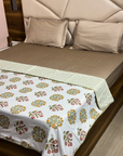 Premium Floral Single Bed AC Dohar Blanket Pair | Soft Lightweight Reversible Summer Blanket Set - FaagHomes