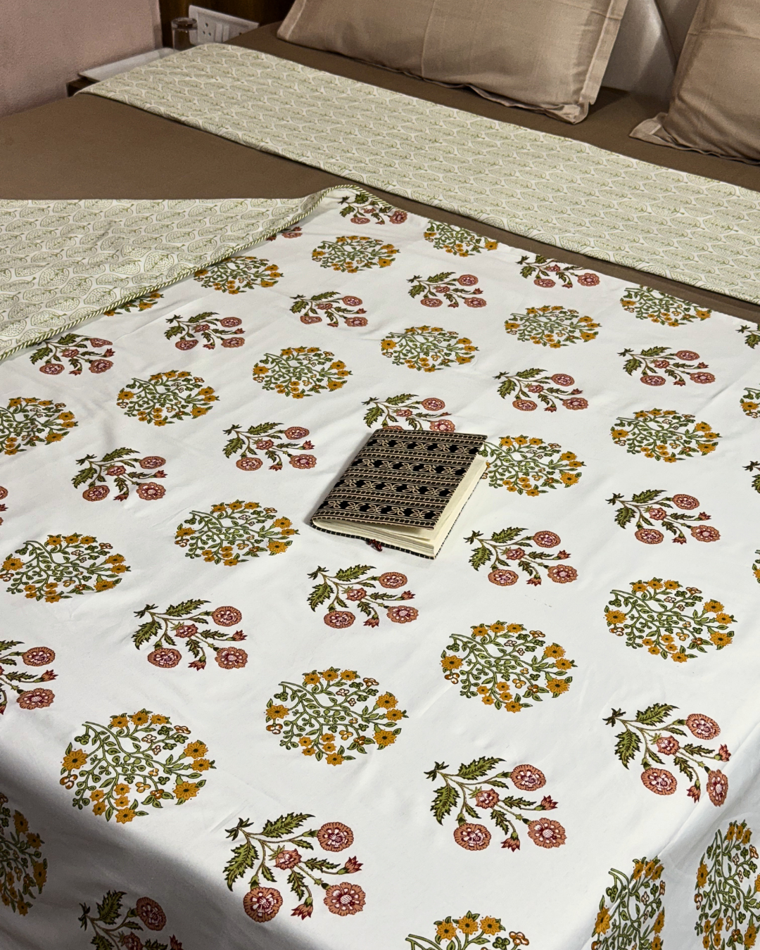 Premium Floral Single Bed AC Dohar Blanket Pair | Soft Lightweight Reversible Summer Blanket Set - FaagHomes