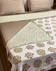 Premium Floral Single Bed AC Dohar Blanket Pair | Soft Lightweight Reversible Summer Blanket Set - FaagHomes