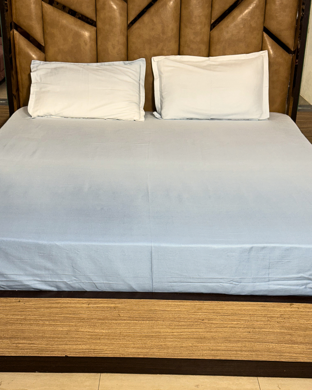 Premium Light Blue Bedsheet Set with 2 Pillow Covers | Soft & Elegant Bedding Set for Bedroom - FaagHomes