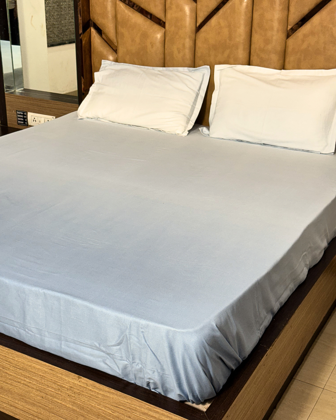 Premium Light Blue Bedsheet Set with 2 Pillow Covers | Soft & Elegant Bedding Set for Bedroom - FaagHomes