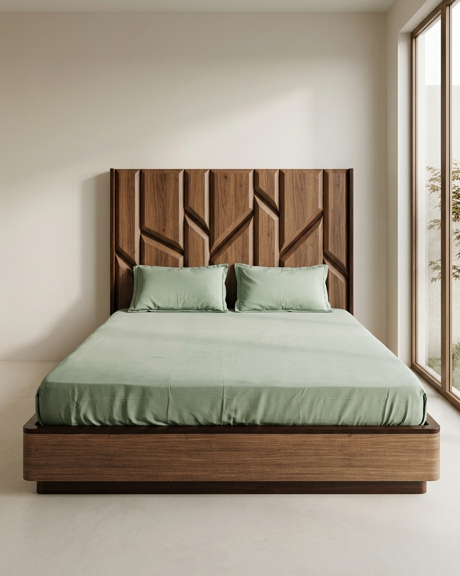 Sage Green Premium Bedsheet with 2 Pillow Covers – Soft Solid Color Bedding Set for Modern Bedroom Décor