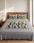 Maharaja Royal Peacock Art Pure Cotton King Size Bedsheet And Two Pillow Covers 90 X 100 Inches - FaagHomes
