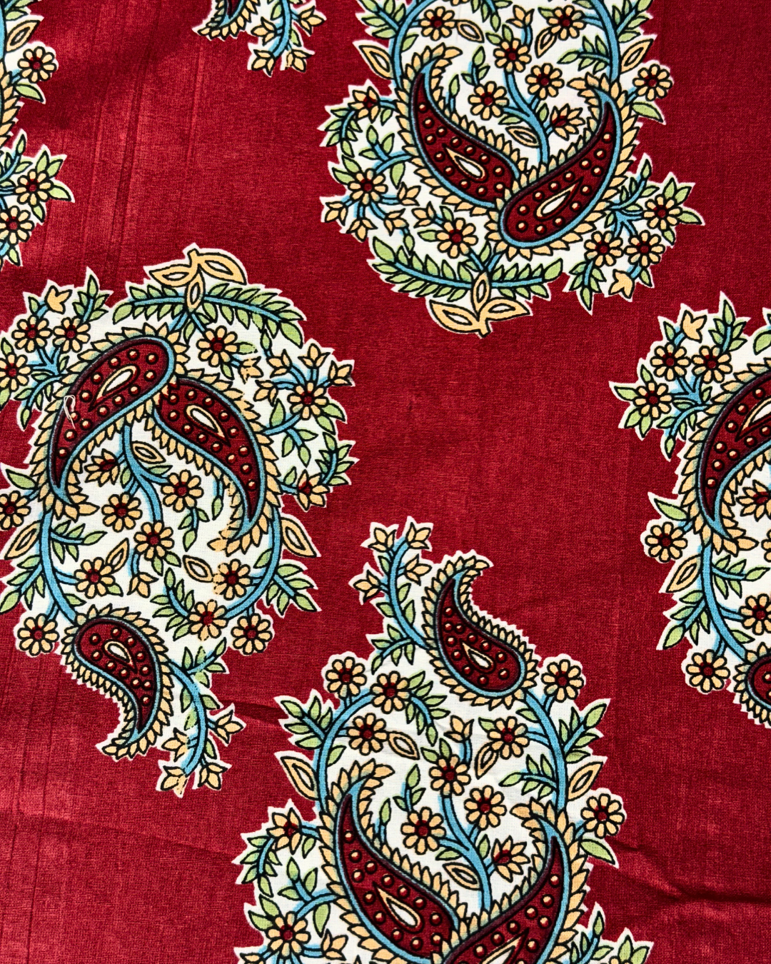 Royal Paisley Printed Bedsheet Set with 2 Pillow Covers | Premium Maroon Cotton Feel Bed Sheet - FaagHomes