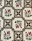 Vintage Floral Checkered Cotton Bedsheet Set with 2 Pillow Covers | Elegant Double Bed Bedsheet - FaagHomes