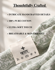 Blue Floral Printed Cotton Bedsheet Set with 2 Pillow Covers | Elegant Handblock Style Bedding Set - FaagHomes
