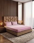 Premium Blush Pink Bedsheet Set with 2 Pillow Covers | Soft Solid Color Bedding Set for Bedroom - FaagHomes