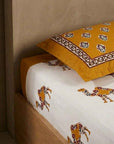 Rajwada Camel Heritage King Size Bedsheet And Two Pillow Covers 100X108