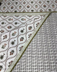 Palm & Floral Premium Cotton Dohar Set with Bedsheet – 4 PC Double Bed Set